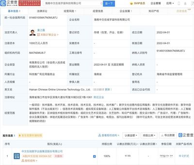 中文在线于海南成立宇宙科技公司，布局人工智能公共服务平台技术咨询服务